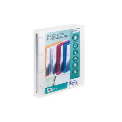 Racc. personalizzabile Lumina 22X30 4 anelli tondi D30 PP trasparente Favorit