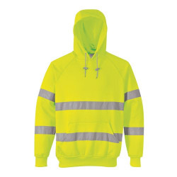 FELPA C/CAPPUCCIO HI VIS COL.GIALLO COT/POL TG.3XL