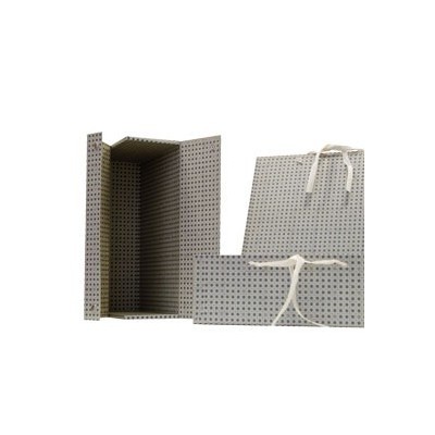 SCATOLA ARCHIVIO IN LEGNO  C/FETTUCCIA 38X27CM DORSO 12