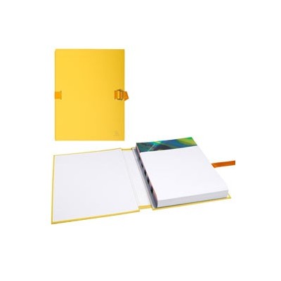 CARTELLA DORSO ESTENSIBILE GIALLO con alette in carta EXACOMPTA