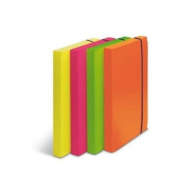 CARTELLA PROGETTO D.3cm CON ELASTICO COLORI FLUO SHOCKING FILE