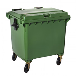 00543 CONTENITORE 1100L  4 RUOTE VERDE