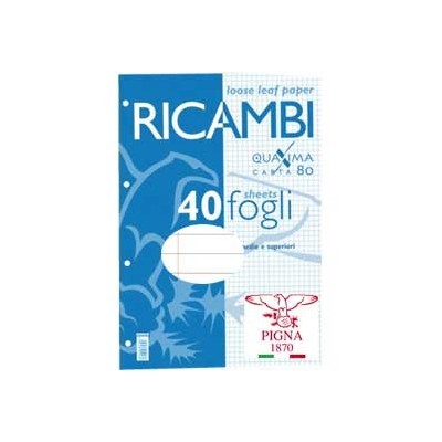 RICAMBI FORATI A4 1RIGO C/MARG. QUAXIMA 40FG 80GR PIGNA