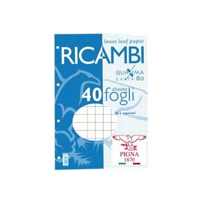 RICAMBI FORATI A4 5mm c/marg QUAXIMA 40FG 80GR PIGNA