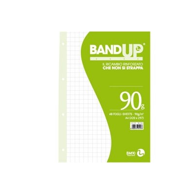 RICAMBI FORATI RINFORZATI BANDUP A4 90gr 40fg 5mm BM