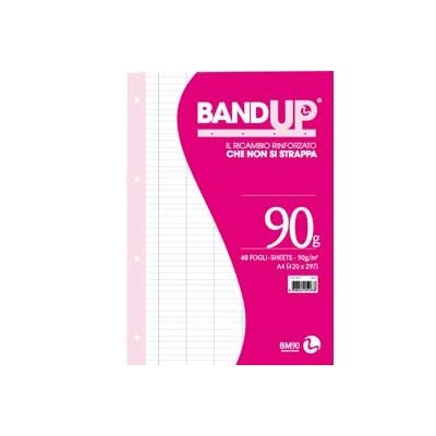 RICAMBI FORATI RINFORZATI BANDUP A4 90gr 40fg rigo di 1a BM