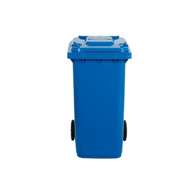 Bidone carrellato 120Lt blu per raccolta differenziata
