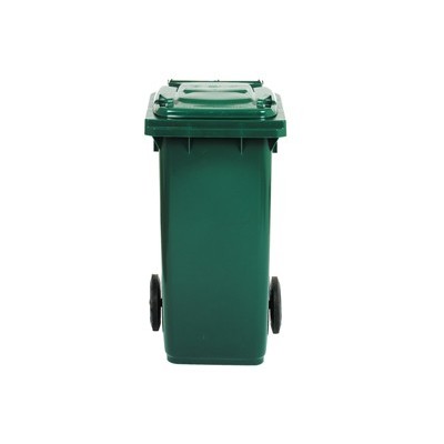 Bidone carrellato 120Lt verde scuro per raccolta differenziata