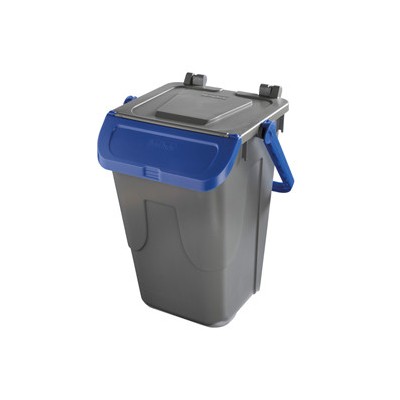 Contenitore portarifiuti Ecology 35Lt c/sportello e maniglione blu