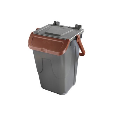 Contenitore portarifiuti Ecology 35Lt c/sportello e maniglione bruno