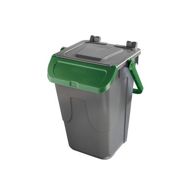 Contenitore portarifiuti Ecology 35Lt c/sportello e maniglione verde