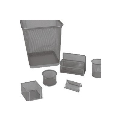 SET SCRIVANIA 6 ACCESSORI IN RETE NERO ART.1426