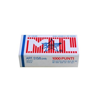 SCATOLA 1000 PUNTI ZENITH 515/8 (24/8) IN ACCIAIO NATURALE