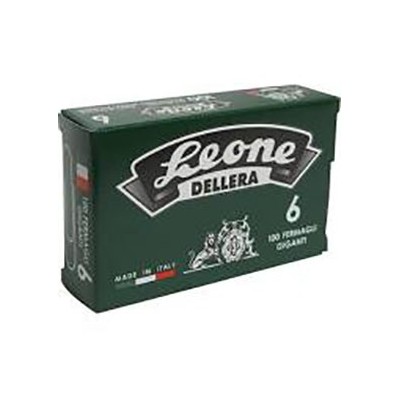 SCATOLA 100 FERMAGLI N.6 MM58 ZINCATI ANTIRUGGINE LEONE