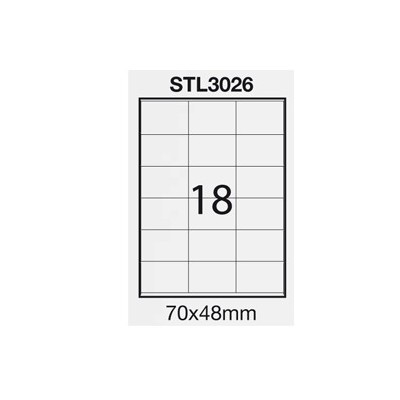 ETICHETTA ADESIVA BIANCA 100FG A4 (18 ET. 70X48mm) STARLINE