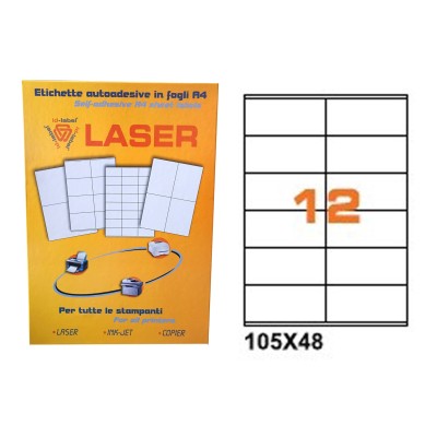 23221 ETICHETTE LASER    IN LINEA 105X48 FG.100