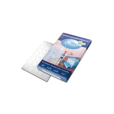 ETICHETTE POLIESTERE TRASP. 100FG A4 35ET/FG TONDE 36mm PC4 TICO