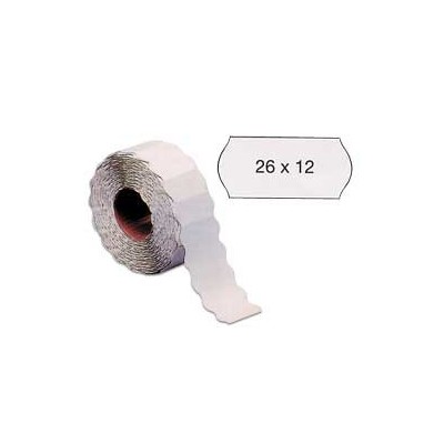 ROTOLO 1500 ETICHETTE 26X12 BIANCHE RIMOVIBILI A ONDA MARKIN