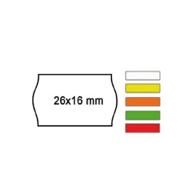 PACK 10 ROTOLI 1000 ETICH. 26x16mm ONDA ROSSO PERM. Printex