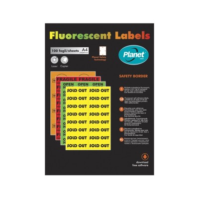 SC. 100 FG A4 ETICHETTE 105X37 ROSSE FLUO