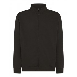 FELPA MANICA LUNGA C/ZIP COT/POLY NERA TG.4XL