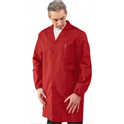 CAMICE UOMO ROSSO C/BOTT POLI/COT TG.L