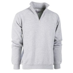 FELPA MEZZA ZIP GRIGIO TG.XXL COTONE/POLIESTERE