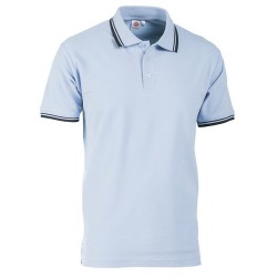 POLO PIQUET TIPPED TG.M AZZURRO/BLU 100% COTONE