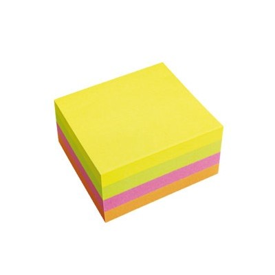 CUBO BIGLIETTI ADESIVI ASSORT.NEON 75X75mm 320fg 70gr Starline