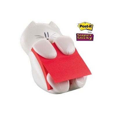 DISPENSER GATTO + RICARICA Post-itSuper Sticky Z-Notes 76x76mm ROSSO RUBINO