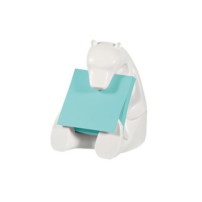 Dispenser Orso+ricarica Post-itSuper Sticky Z-Notes 76x76mm azzurro acquamarin