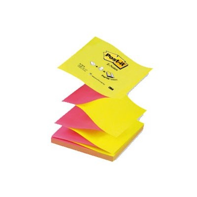 BLOCCO Post-itSuper Sticky Z-Notes 76x76mm 100fg R330NA GIALLO ROSA NEON