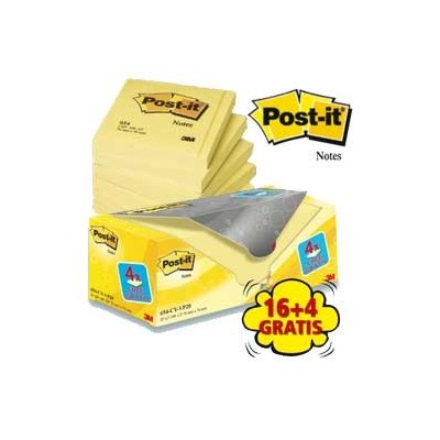 VALUE PACK 16+4 BLOCCO 100fg Post-it 76x76mm 72GR 654CY-VP20