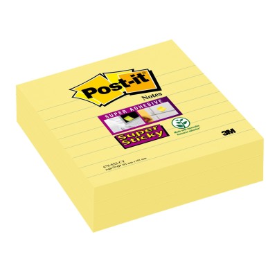 BL.3 Post-it Super Sticky Notes XL 675 GIALLO CANARY A RIGHE 3M