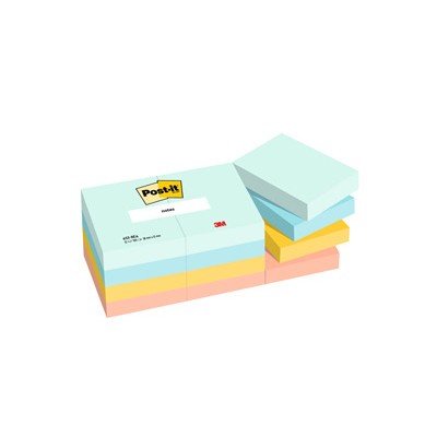 Cf. 12pz blocco 100fg. Post-it Super Sticky 38x51mm 653-BEA Beachside
