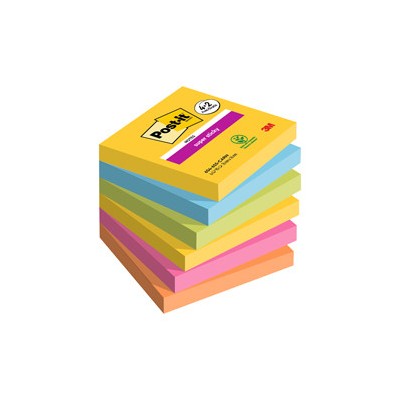 Valuepack 4+2 Post-it Super Sticky Carnival, 76x76 mm, 90fogl/blocco