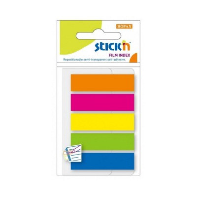 SEGNAPAGINA FILM 45X12MM PLASTICO cf.5  COL.ASS