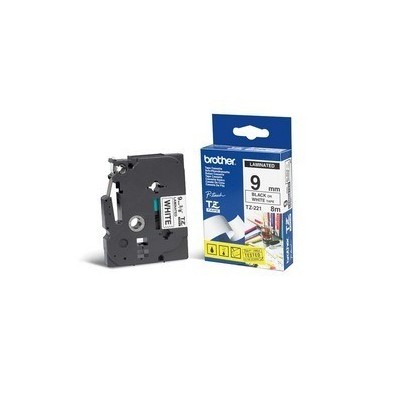 NASTRO BROTHER TZE-221 9MMx8MT NERO/BIANCO
