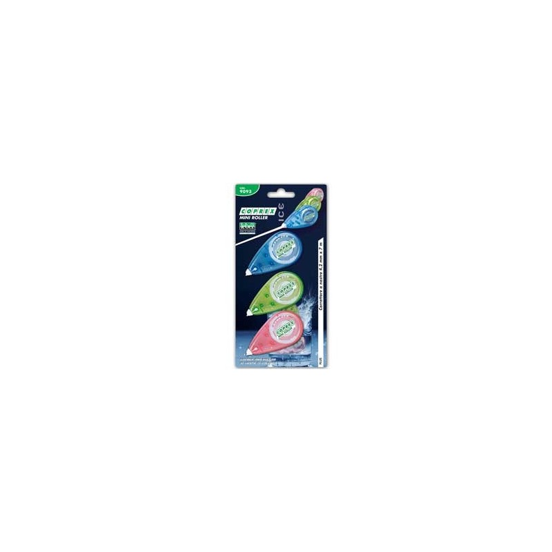 BLISTER 3 CORRETTORE A NASTRO 4,2MMX7M MINI ROLLER ICE 9093