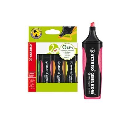 ASTUCCIO 4 EVIDENZIATORE STABILO 83recycled assortiti
