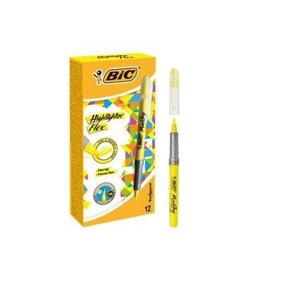 Scatola 12 evidenziatori Flex Highlighter giallo Bic