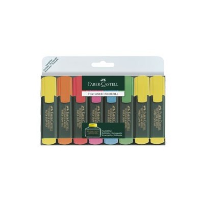 BUSTA 8 EVIDENZIATORI TEXTLINER 1548 FABER CASTELL