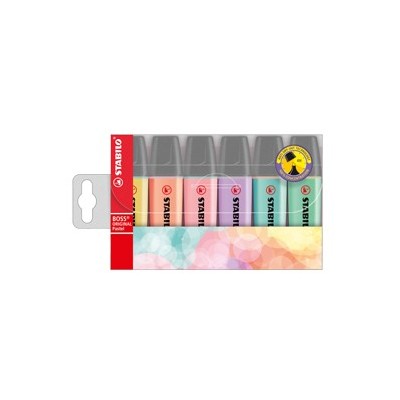 BUSTA 6 EVIDENZIATORI STABILO BOSS PASTEL