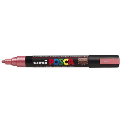 MARKER UNI POSCA ROSSO   METAL PC5M PUNTA MEDIA