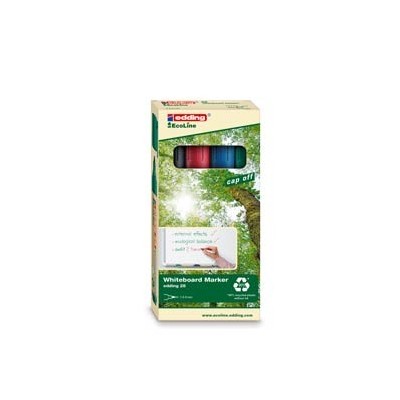 BUSTA 4 MARCATORE PER LAVAGNE BIANCHE EDDING 28 ECOLINE COL. ASSORTITI