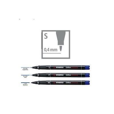 BUSTA 8 PENNARELLI STABILO OHPEN 841 PERMANENTE SUPERFINE