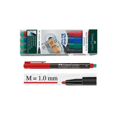 BUSTA 4 COLORI PENNARELLO MULTIMARK 1,0mm MEDIO FABER-CASTELL