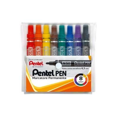 ASTUCCIO MARCATORE PENTEL PEN N50 8 COL.ASSORTITI P.TONDA