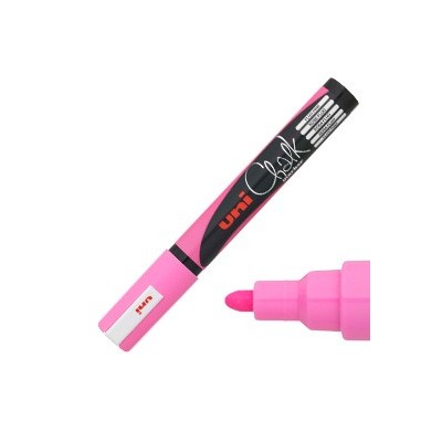 MARCATORE a gesso liquido UNI CHALK ROSA FLUO P.TONDA