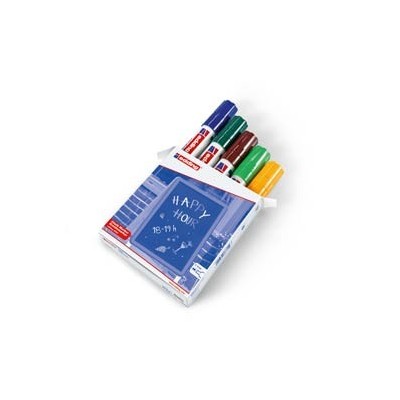 BUSTA 5 MARCATORE EDDING 4090 COLORIBlu, verde, marrone verde chiaro arancio f